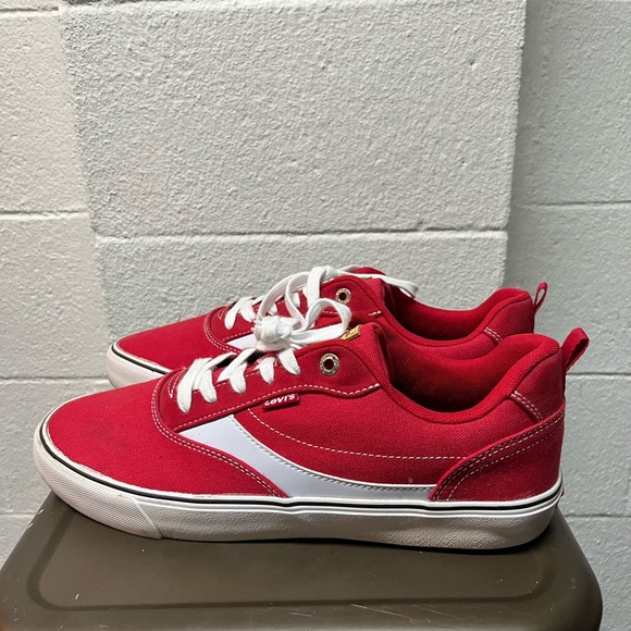 Levi's Other - Levi's Bold Red Canvas Sneakers with White Detail